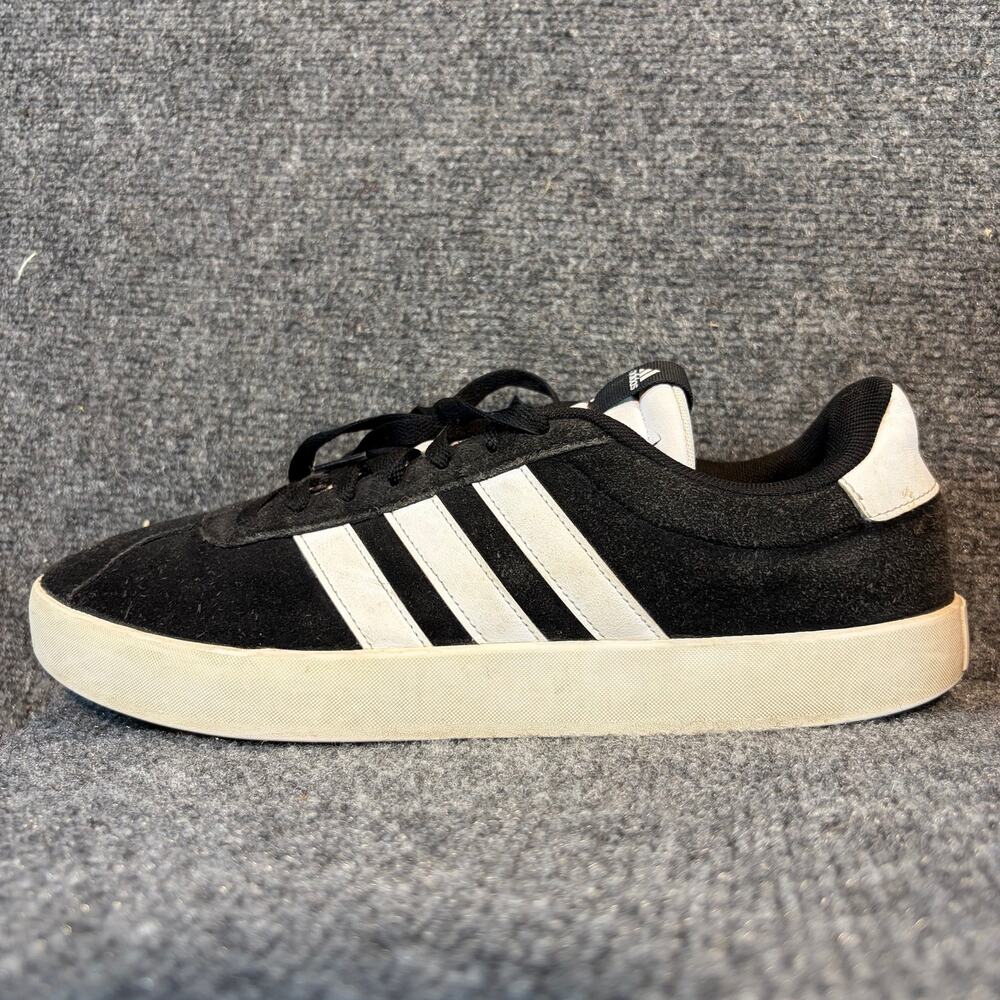 Adidas VL Court 3.0 Core Black White Suede Athletic Sneaker Skate Shoes Mens 12